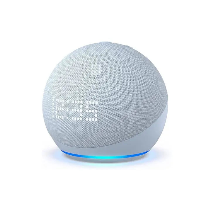 enceinte connectee assistant vocal alexa echo dot 5eme generation avec horloge cloud blue amazon echo amazon echo urtech