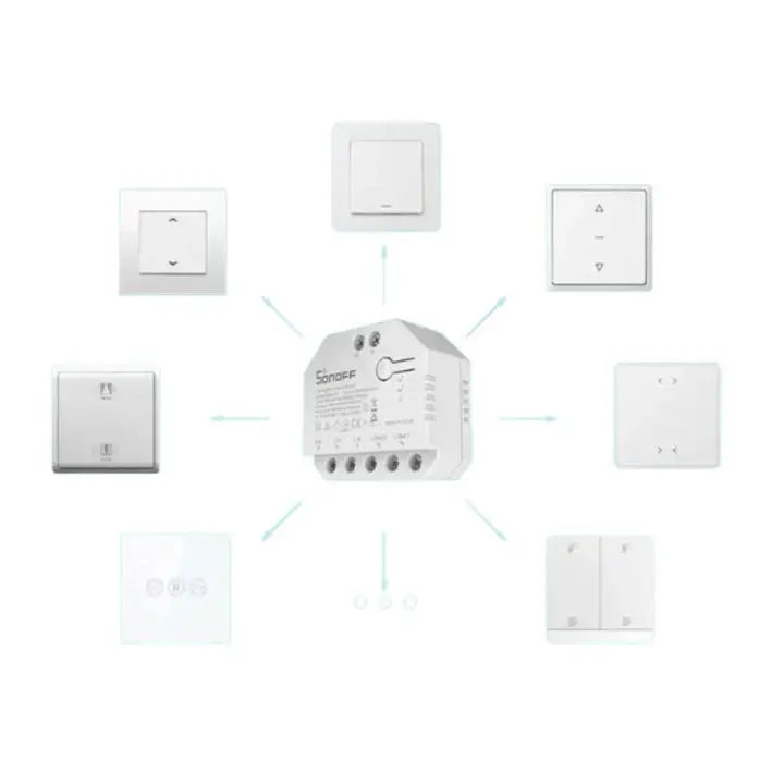 interrupteur wifi pour rideau et voulet roulant  wifi sonoff dual R3 lite contrôleur compatible avec Alexa google home et Siri sonoff