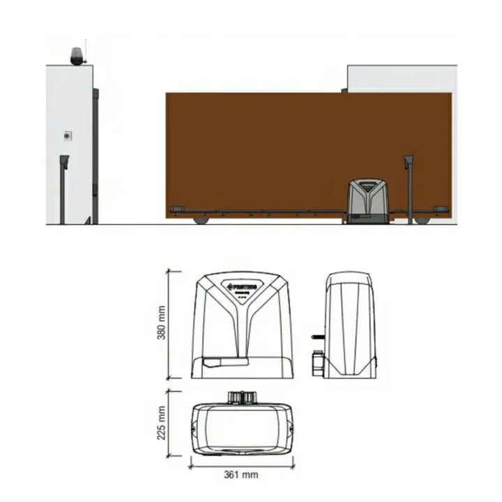 Kit motorisation automatisme de portail coulissant Proteco Matrix 25