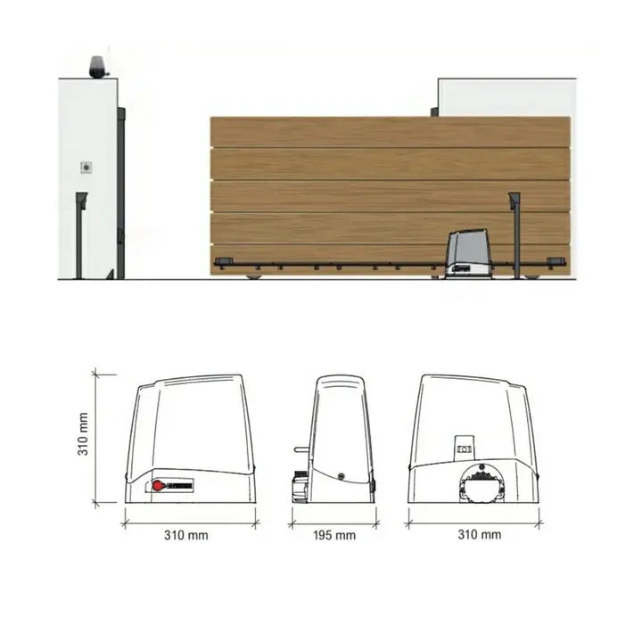 Kit motorisation automatisme de portail coulissant Proteco Meko 5