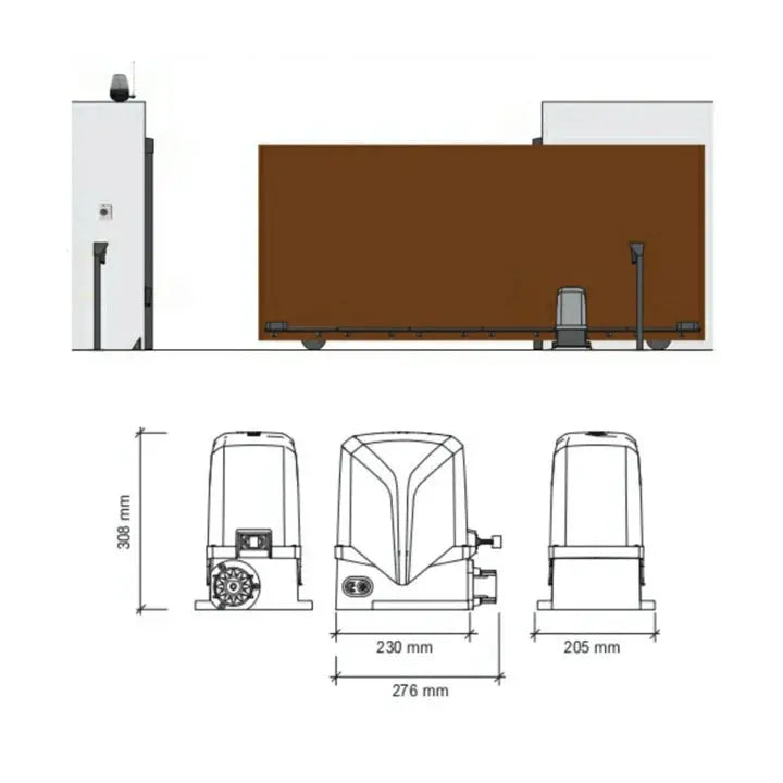 Kit motorisation automatisme de portail coulissant Proteco Mover 15