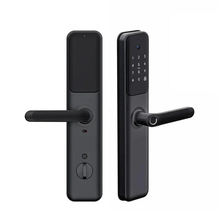 serrure intelligente de porte visio wifi smart camera door lock noir begtech