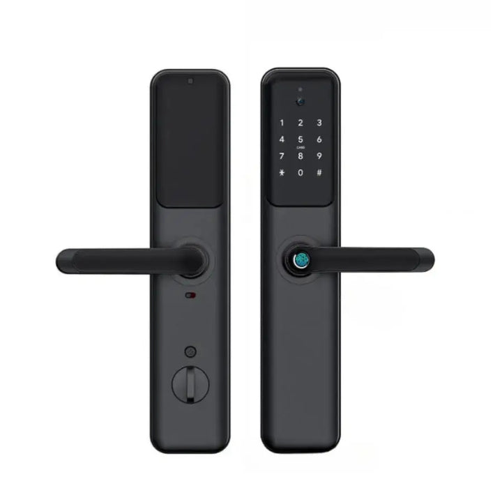 serrure intelligente de porte visio wifi smart camera door lock noir begtech