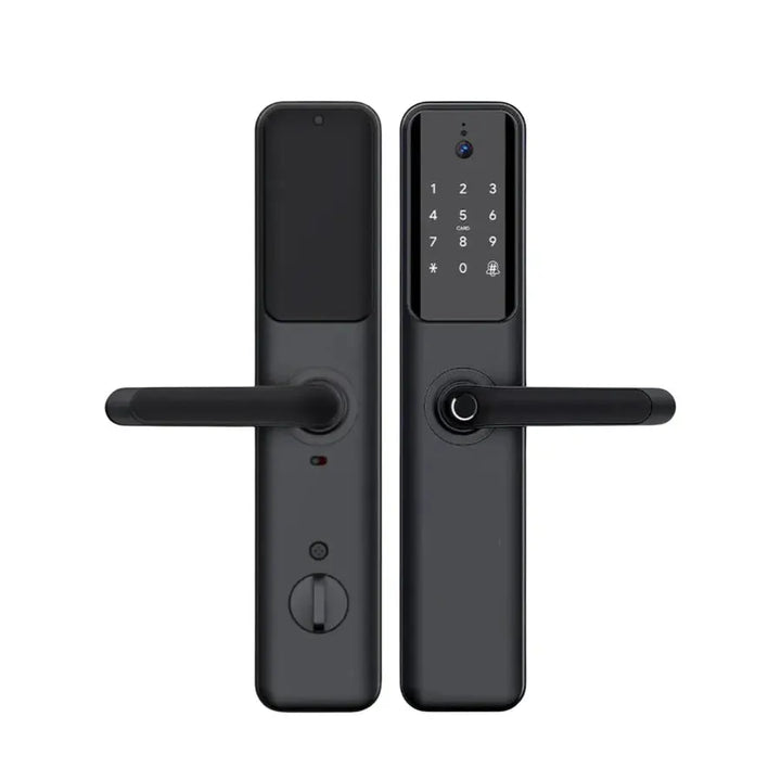 serrure intelligente de porte visio wifi smart camera door lock noir begtech